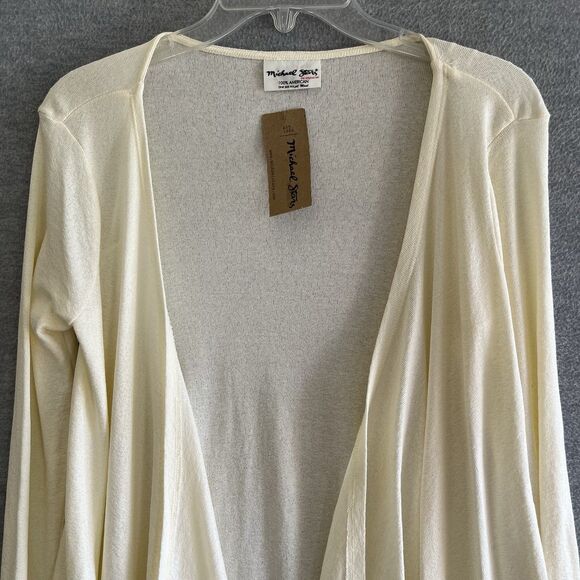 Michael Stars Cascade Open Cardigan OS Vanilla Shine Capsule Sweater US Made NWT - Picture 7 of 13